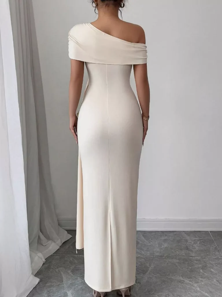 One-Shoulder Ruched Maxi Dress