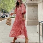 Bohemian Print Long Sleeve Maxi Dress for Women Fashion Spring Style Flowy Long Dress - Image 9