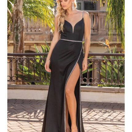 Prairie Wind One-Shoulder Gown in black
