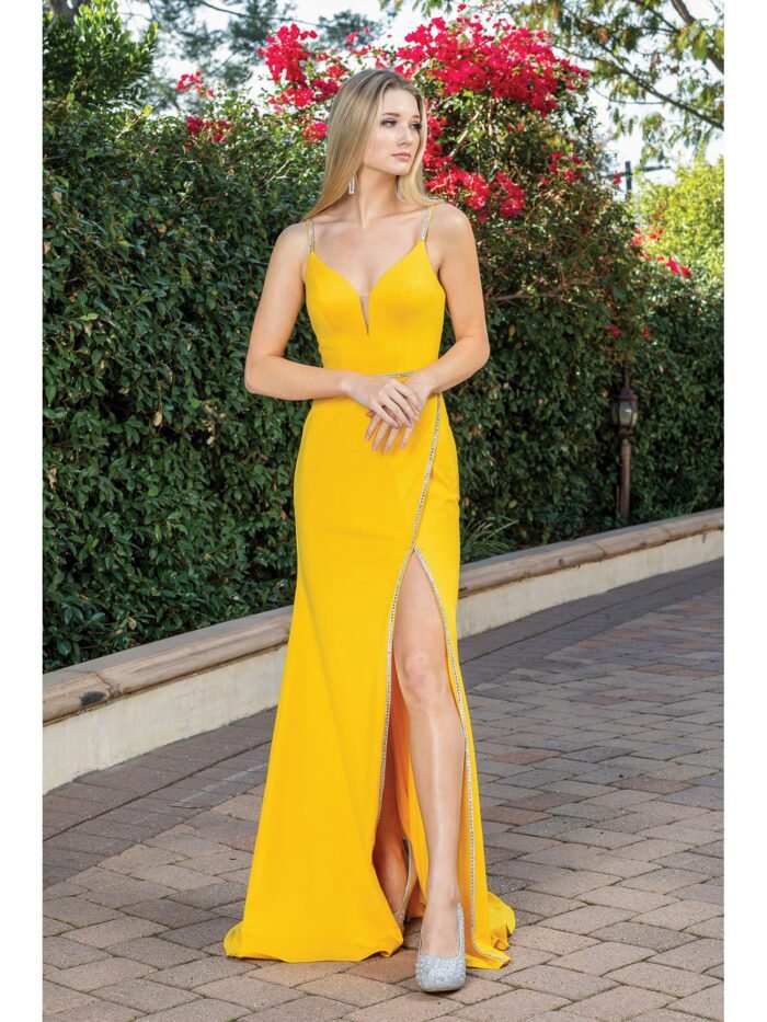 Prairie Wind One-Shoulder Gown in yellow