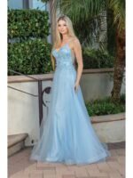 Starlight Shimmer Ballgown in bahama blue