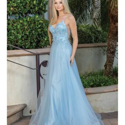 Starlight Shimmer Ballgown in bahama blue