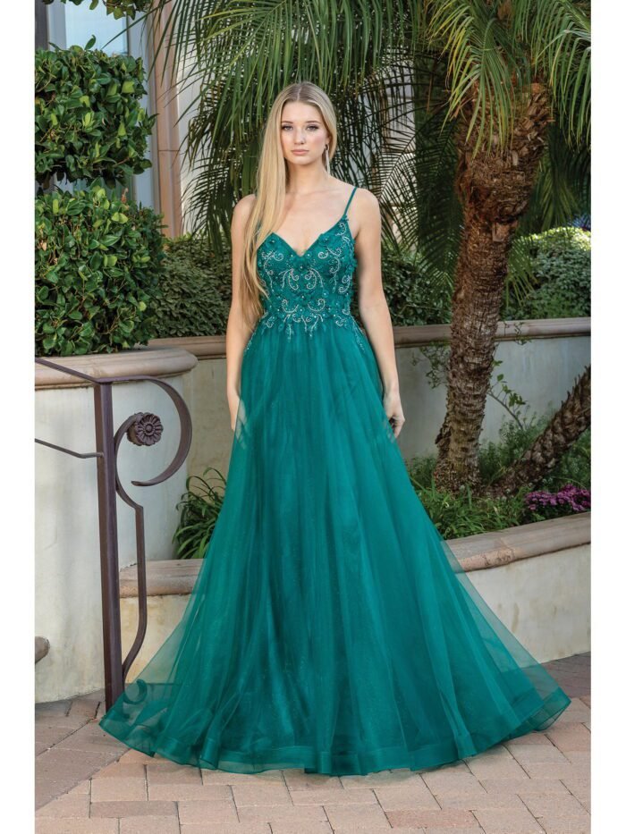 Starlight Shimmer Ballgown in hunter green