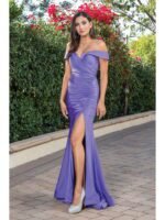 Canyon Ridge Off-Shoulder Mermaid Gown in lavender