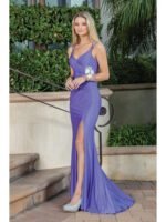 Wild Rose Lace-Up Mermaid Gown in lilac