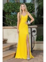Wild Rose Lace-Up Mermaid Gown in yellow