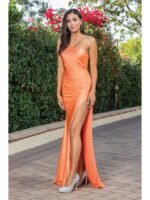 Sundown Sweetheart Column Gown in coral