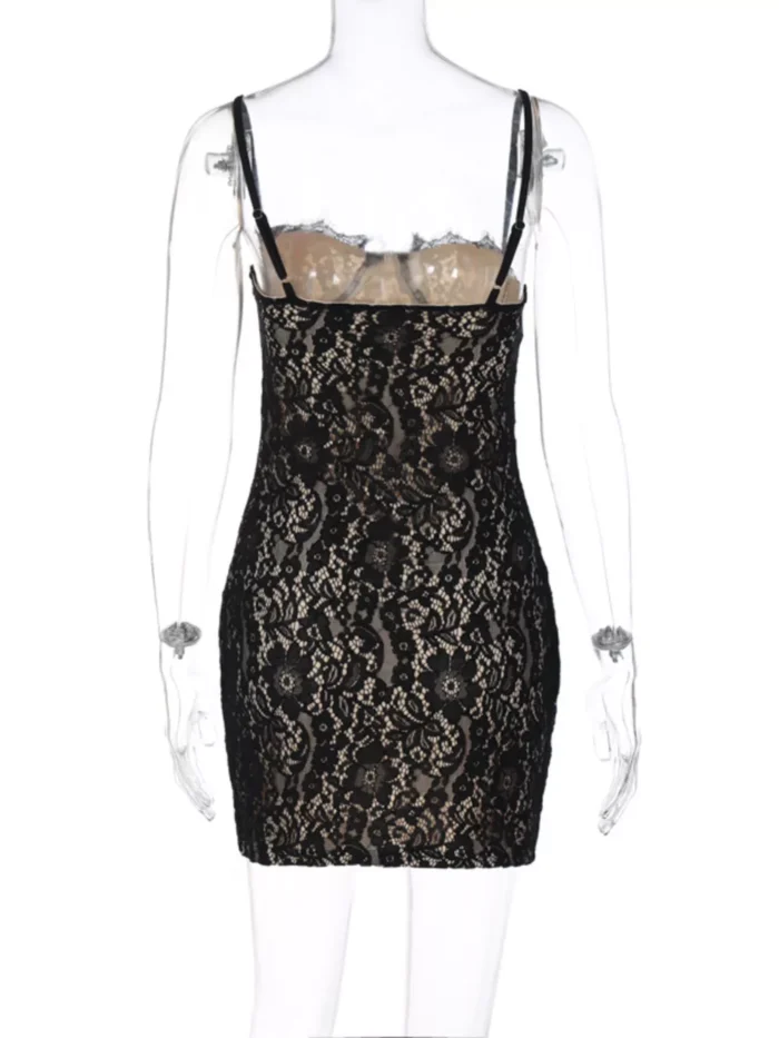 Lace Spaghetti Strap Mini Dress - Image 8