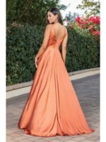 Saddle Ridge Satin A-Line Gown in sienna