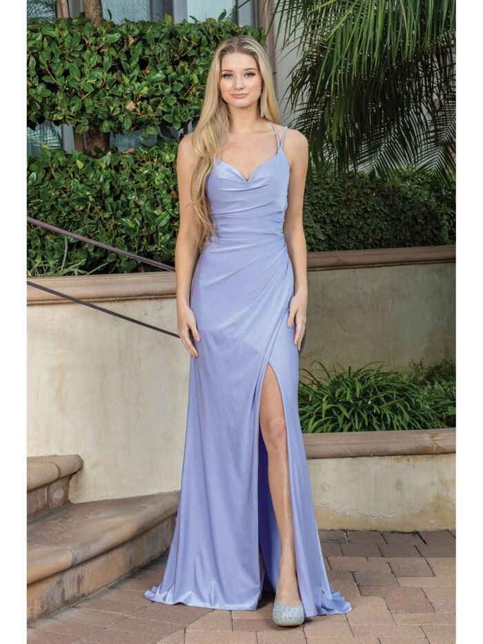 Canyon Sunset Ruched Evening Gown in lilac