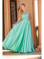 Wildflower Trail Illusion Ballgown in mint
