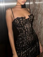 Lace Spaghetti Strap Mini Dress