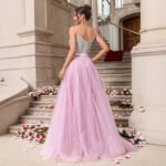 Pink Sequin Wedding Dress Evening Gown Formal Dress - Image 3