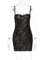 Lace Spaghetti Strap Mini Dress - Image 6