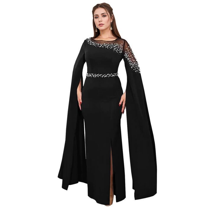 Cape sleeve evening gown dress Cape sleeve evening gown dress - Image 1