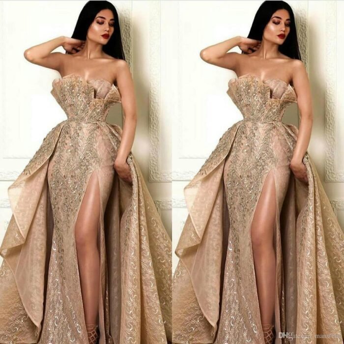 Sleeveless Strapless Flared Long Dress Evening Gown - Image 2
