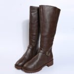 Zipper low heeled long leg boots high leg women's boots - Image 5