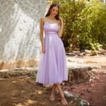 Evening Dress Purple Strapless Dress New Formal DressForeign Trade - Image 4