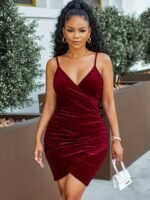 Fashion Sexy Bodycon Velvet Sleeveless Dress for Women Summer Spring New Style - Image 6