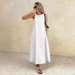 New popular solid color summer new vest long dress - Image 5