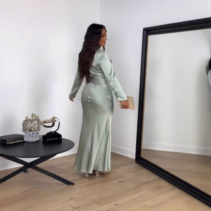 Women's Bodycon Satin Evening Dress - Image 3