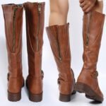 Zipper low heeled long leg boots high leg women's boots - Image 2