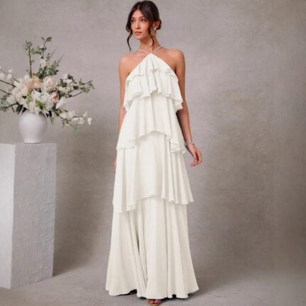 Elegant Sleeveless Long Dress Formal Dress Fashion Autumn Dress