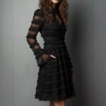 Spring New Sexy Sheer Fitted Dress Style High Waist Versatile Pleated Skirt