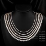 Copper Plated 18K Gold Zirconia Tennis Necklace Fashion Trendy Style Neck Chain - Image 3