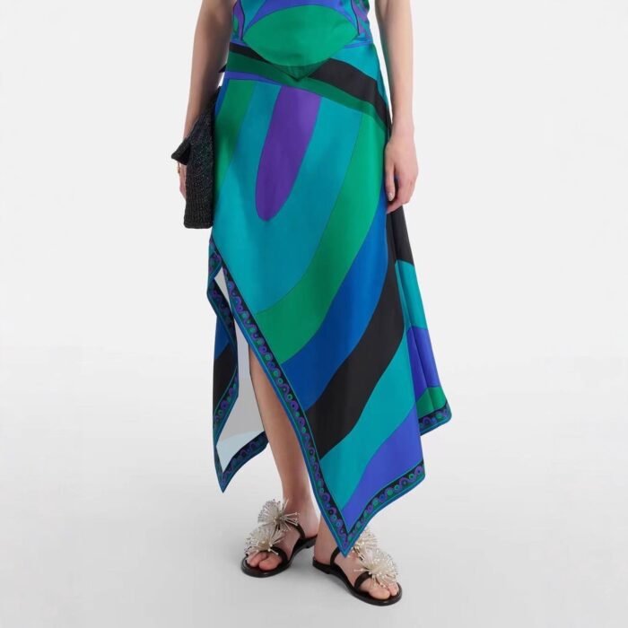 Crossbody Irregular Skirt with Backless Top New Two-Piece Set  Style Printed - Image 4