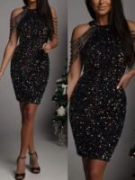 Full Size Sequin Embellished Bodycon Mini Dress Plus Size - Image 8