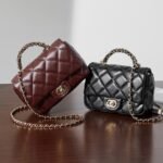 Metal chain diamond grid handbag - Image 6