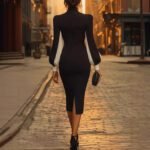Elegant High Neck Sheath Dress with Side Slit Summer Fashion Dress - Image 5
