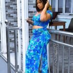 Style Printed Loose-Fit Open-Crotch High-Waisted Skirt Two-Piece Set - Image 3