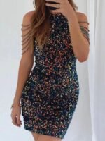 Full Size Sequin Embellished Bodycon Mini Dress Plus Size - Image 5