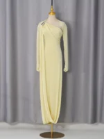 One-Shoulder Draped Maxi Dress - Image 5