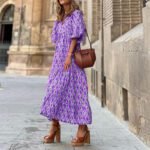 Bohemian Print Long Sleeve Maxi Dress for Women Fashion Spring Style Flowy Long Dress - Image 7