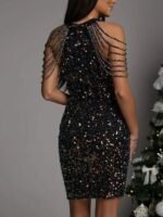 Full Size Sequin Embellished Bodycon Mini Dress Plus Size - Image 7