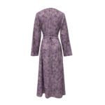 Vintage Style Long Sleeve Dress, Purple Slim Fit Maxi Dress, Waist-Cinching Women's Dress for Export - Image 3