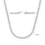 Copper Plated 18K Gold Zirconia Tennis Necklace Fashion Trendy Style Neck Chain - Image 5