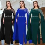 Cape sleeve evening gown dress - Image 2