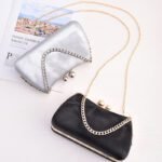 Black PU dinner minimalist handbag - Image 5