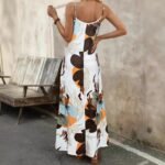 Spring Summer Women's Vacation Style Printed Casual V-Neck Strap Loose Dress - Image 2