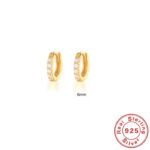 S925 Sterling Silver Circle Earrings with Turquoise and Diamond Inlay 18K Gold Plated Stud Earrings Jewelry - Image 7