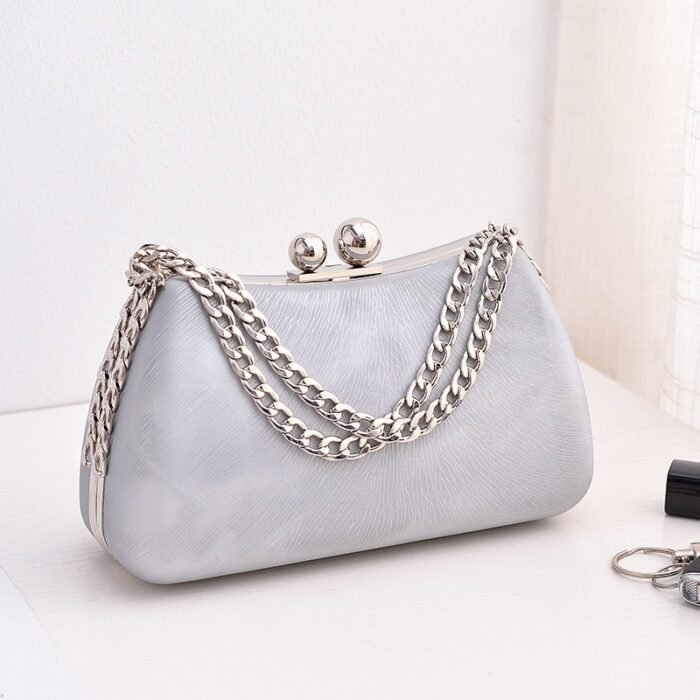 Black PU dinner minimalist handbag - Image 6