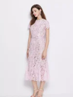 Lace Short Sleeve Mermaid Dress - Image 4
