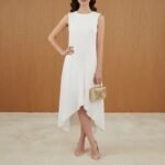 Spring New Women's Dress Dress Lazy Style Solid Color Round Neck Sleeveless Irregular Dress - Image 2