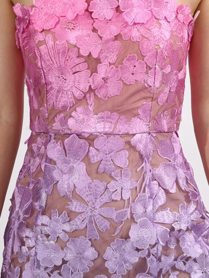 Floral Embroidered Tube Maxi Dress - Image 8