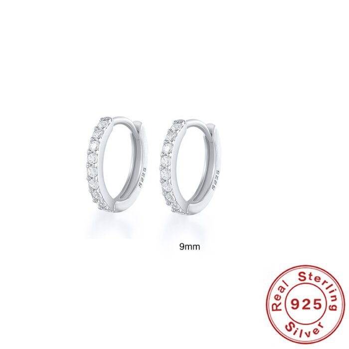 S925 Sterling Silver Circle Earrings with Turquoise and Diamond Inlay 18K Gold Plated Stud Earrings Jewelry - Image 15