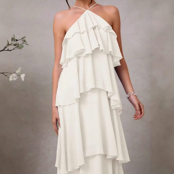 Elegant Sleeveless Long Dress Formal Dress Fashion Autumn Dress - Image 4